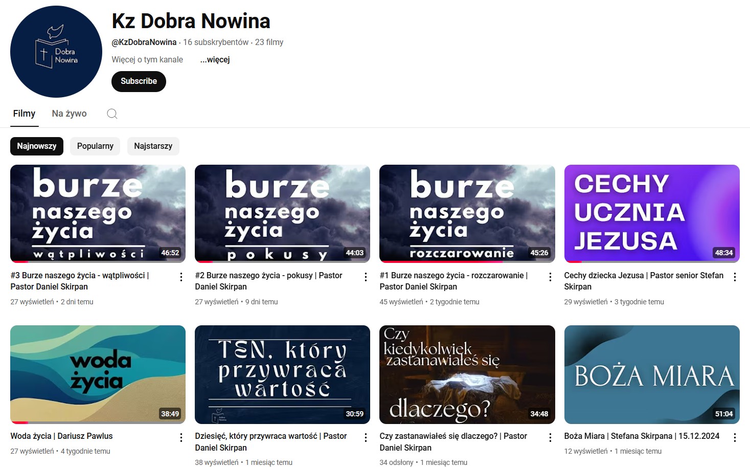 Kanał na YT